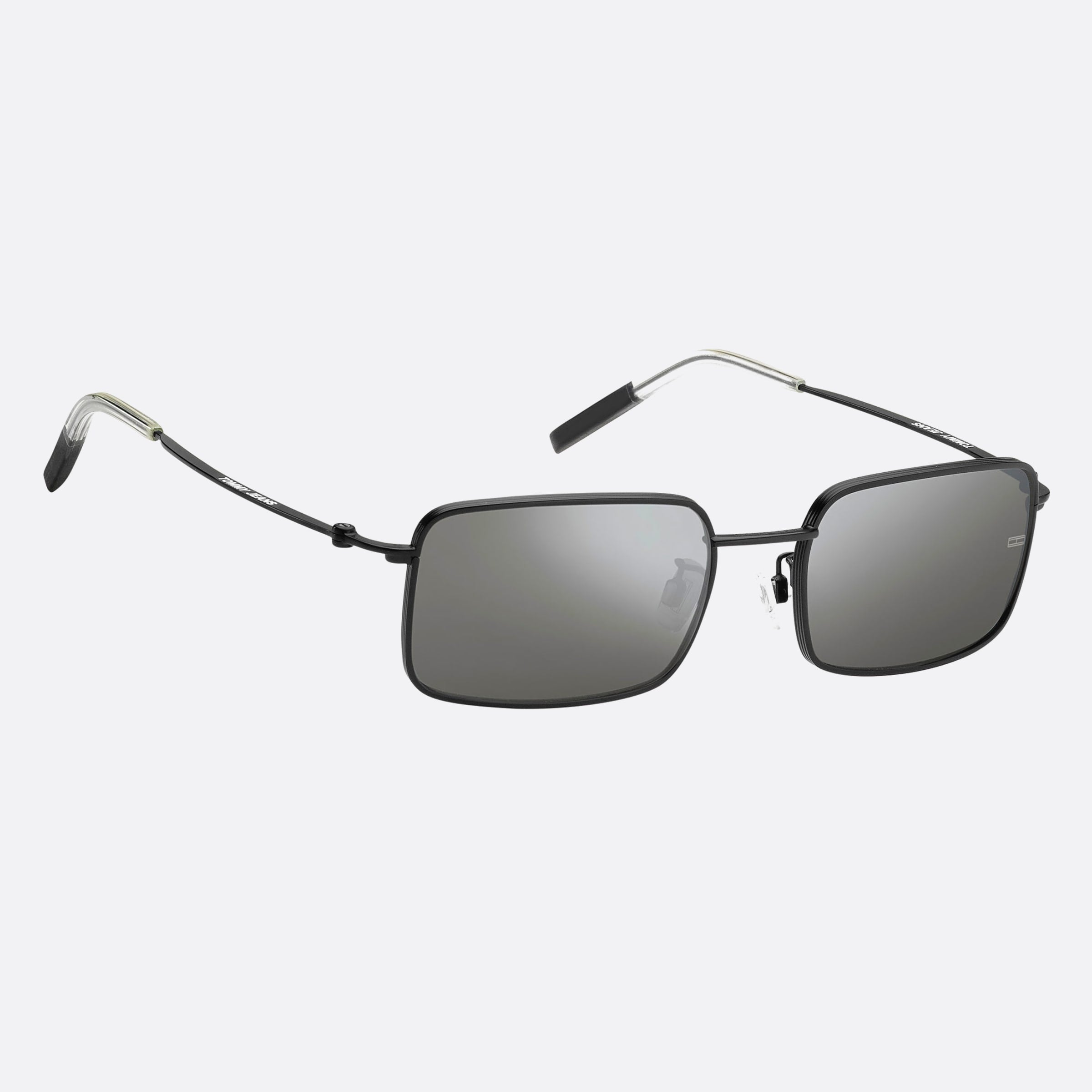 Tommy 53mm Jeans Black Geometric Unisex Sunglasses - Detail View