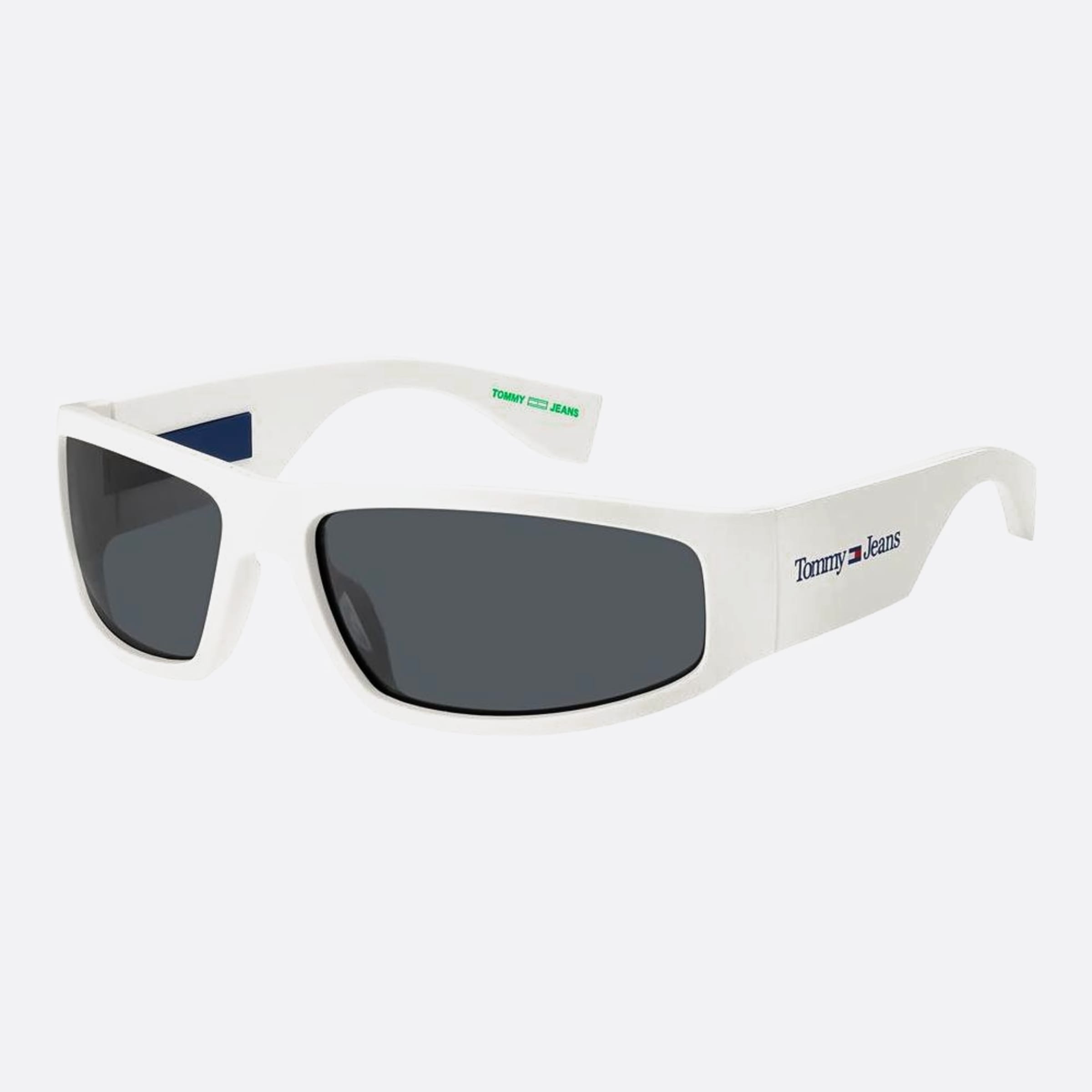 Tommy 65mm Jeans Vk6 White Geometric Unisex Sunglasses - Side View