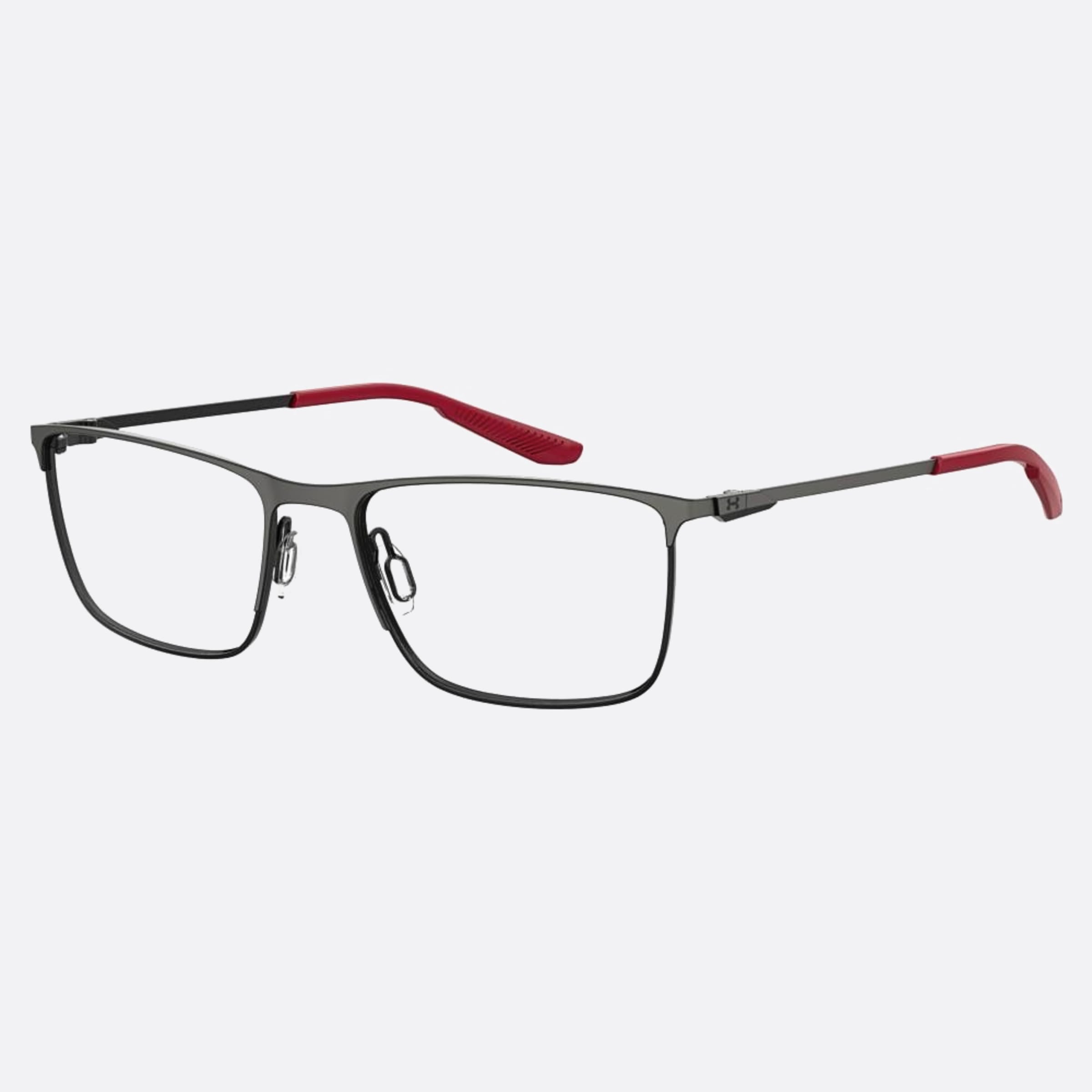 Under 55mm Armour Black Geometric Men Eyeglasses - Side View