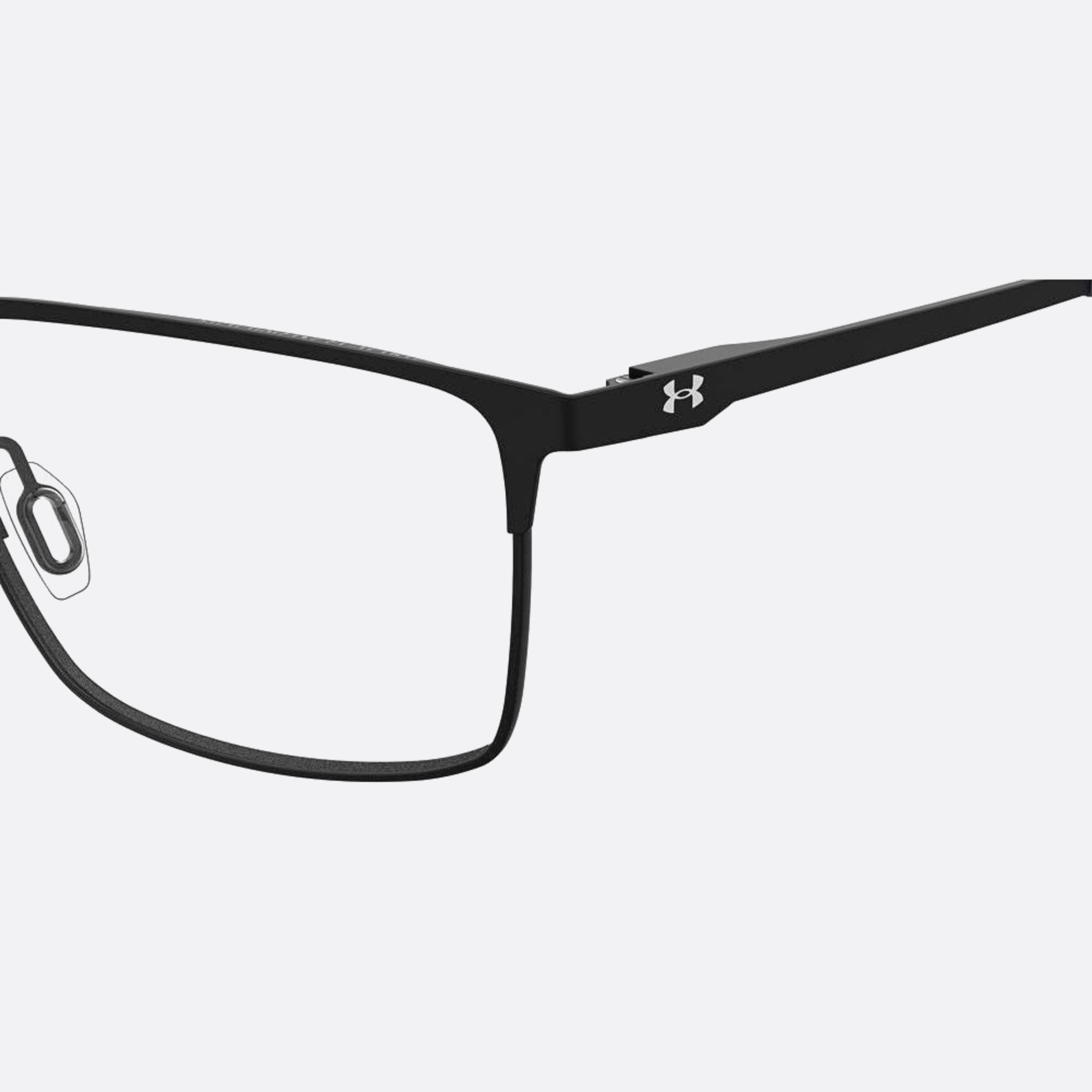 Under 60mm Armour 5058xl Black Squared Men Eyeglasses - Detail View