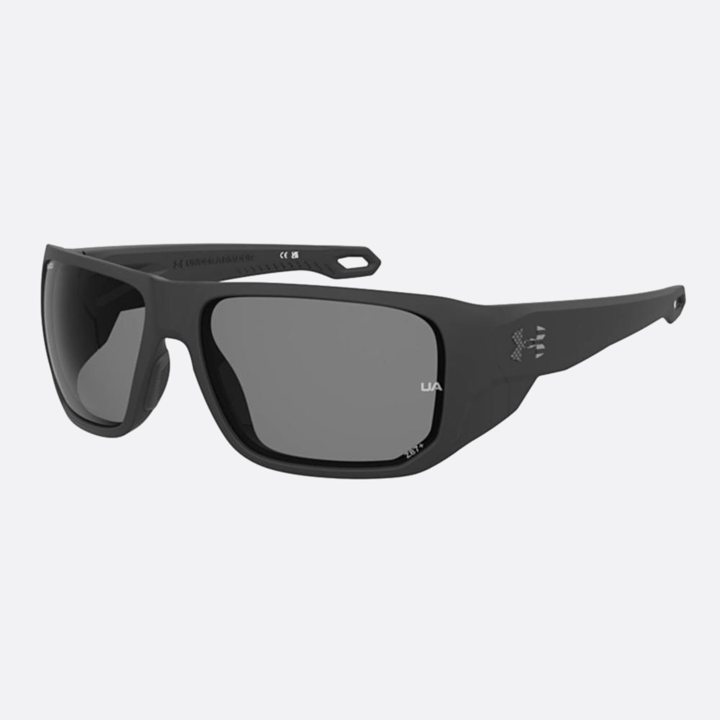 Under 60mm Armour Attack Black Rectangle Polarized Men Sunglasses - Side View