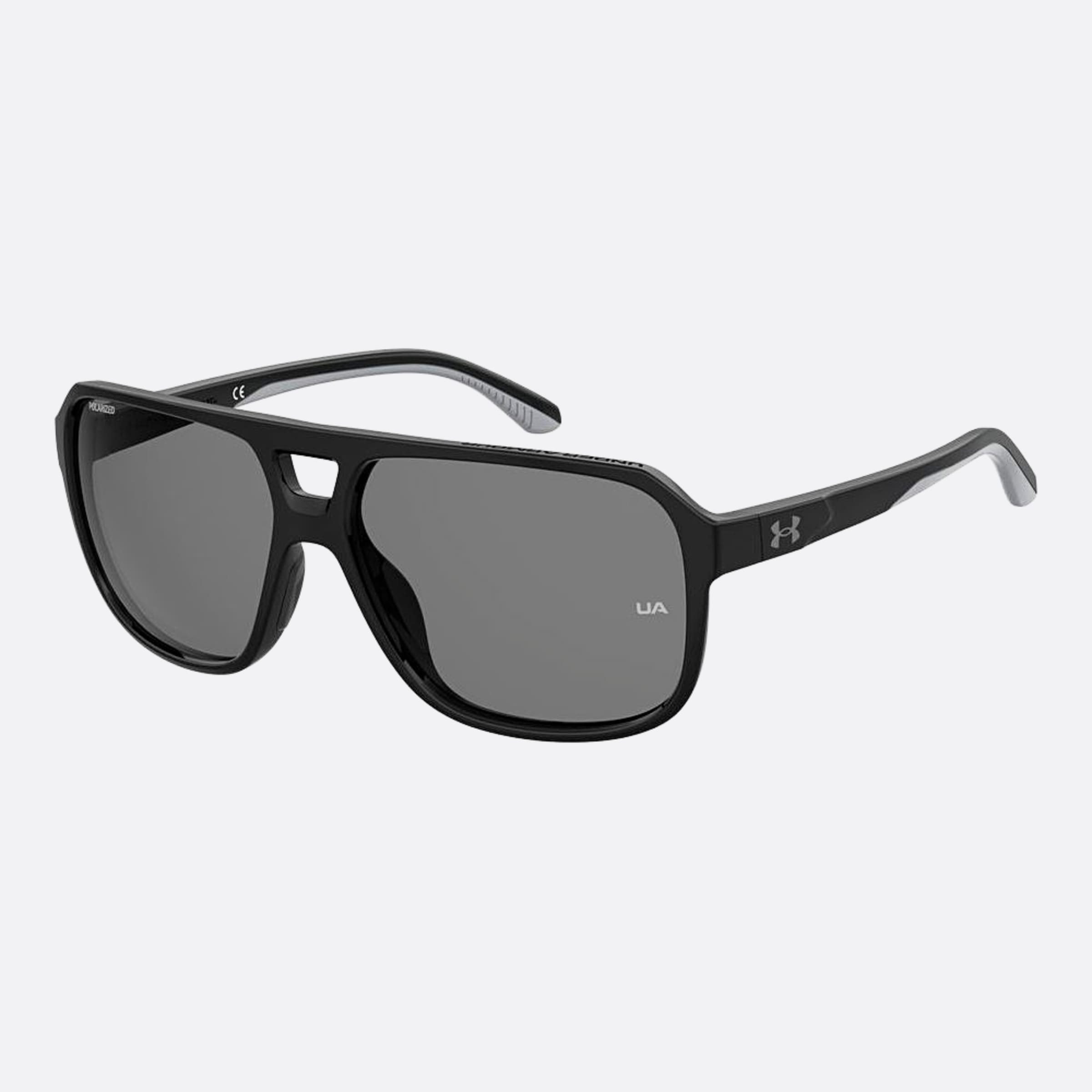Under 61mm Armour Cruise Black Geometric Polarized Men Sunglasses - Side View