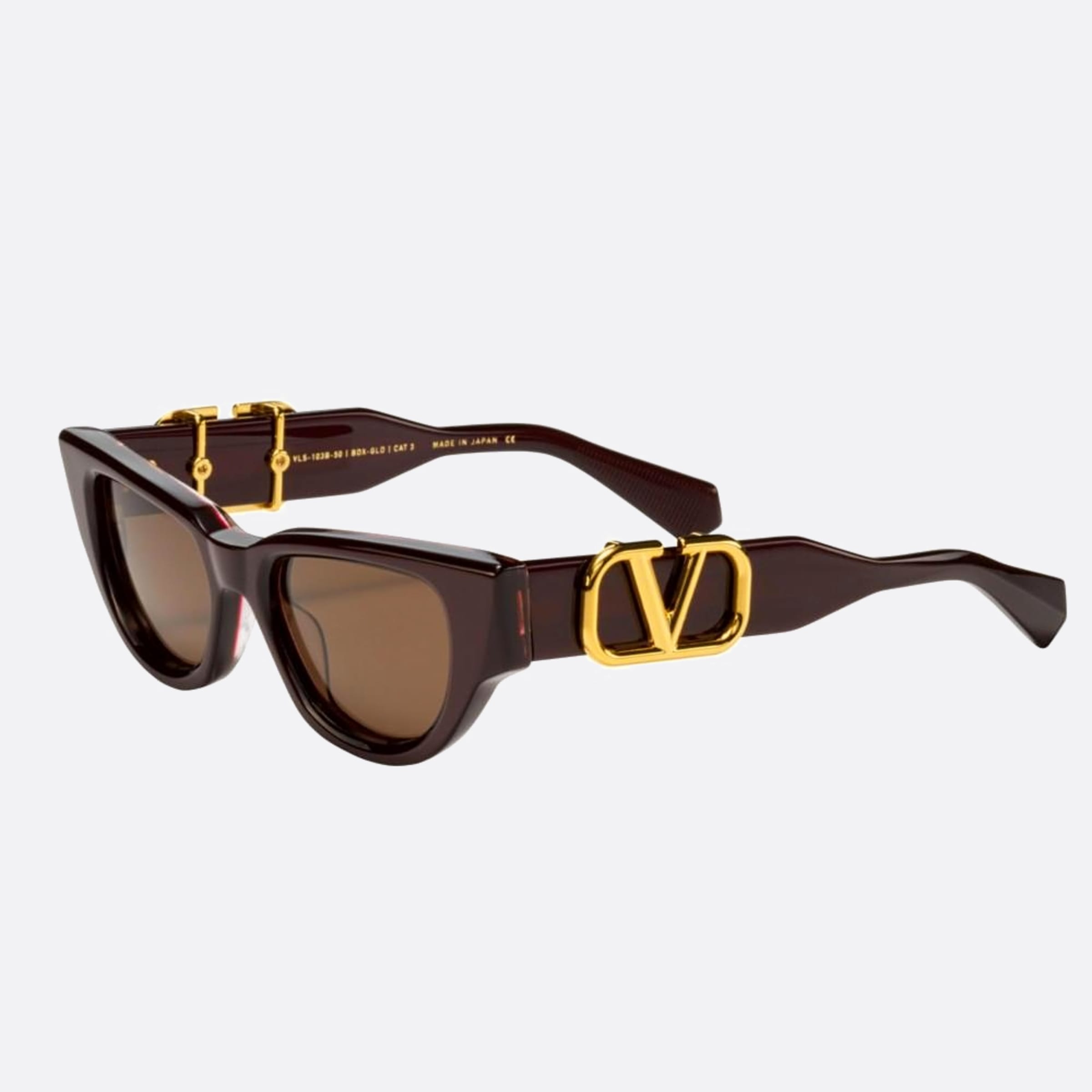 Valentino 50mm Due Bdx Gld Violet Cat Eye Women Sunglasses - Side View