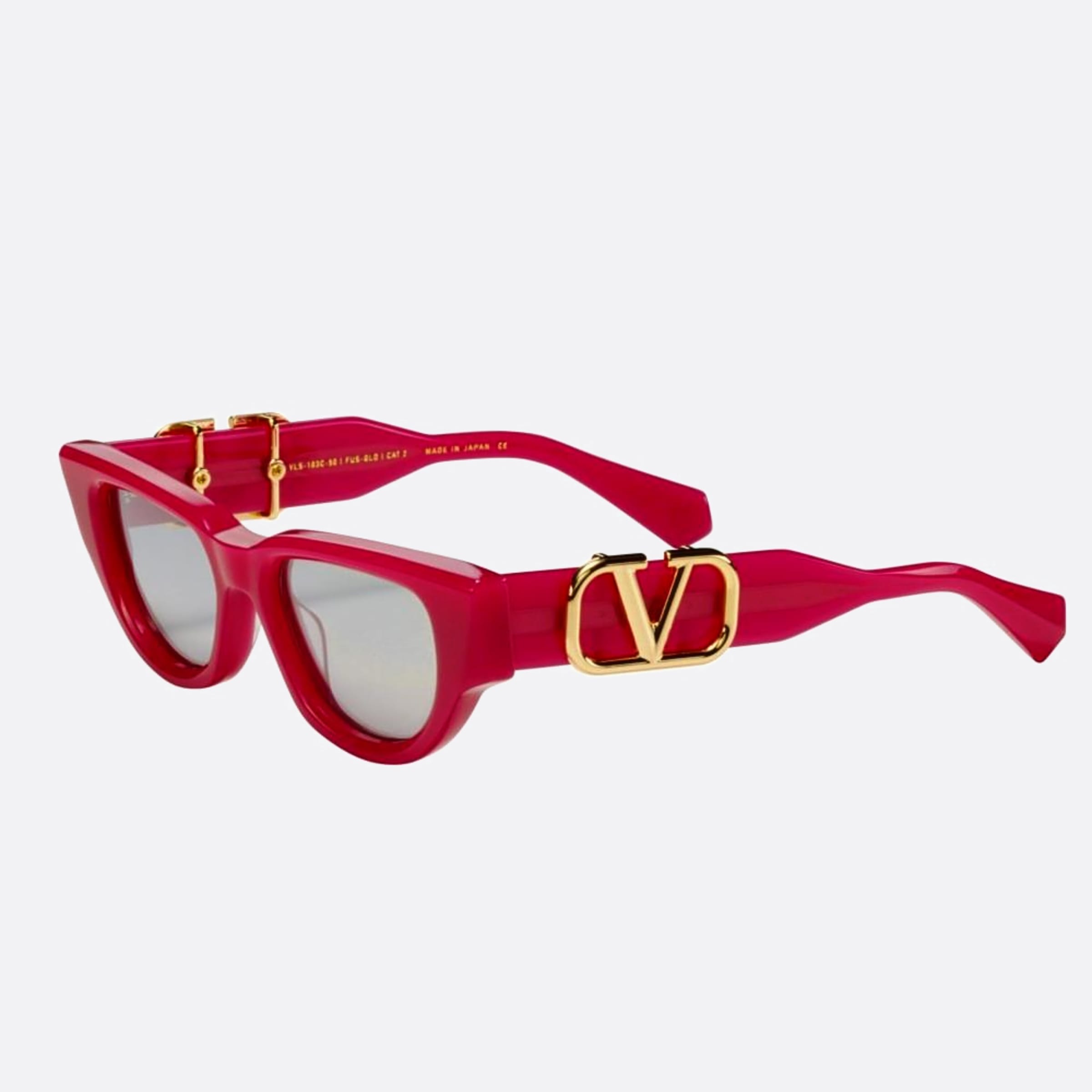 Valentino 50mm Due Ltd Limited Edition Color Fus Gld Pink Cat Eye Women Sunglasses - Side View