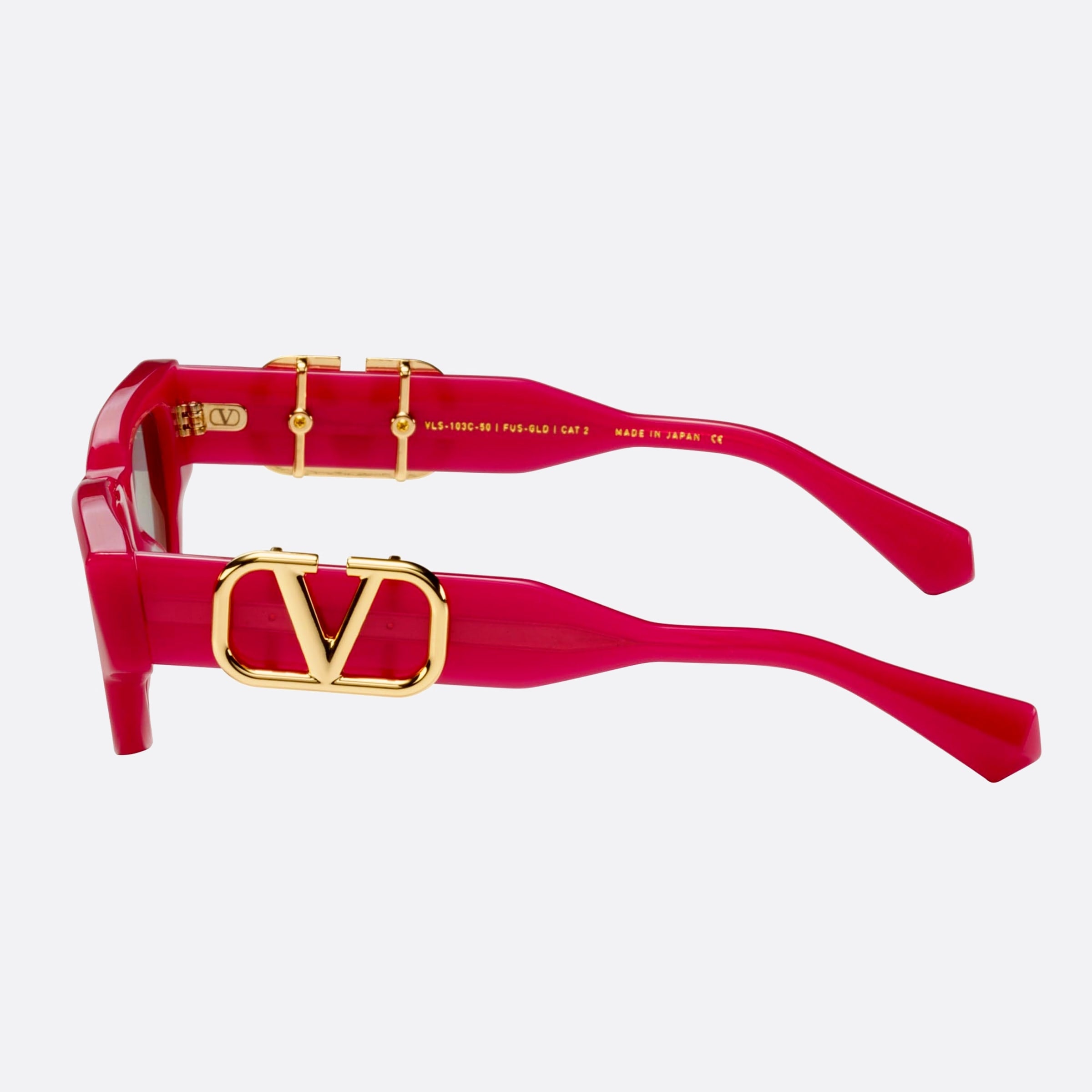 Valentino 50mm Due Ltd Limited Edition Color Fus Gld Pink Cat Eye Women Sunglasses - Detail View