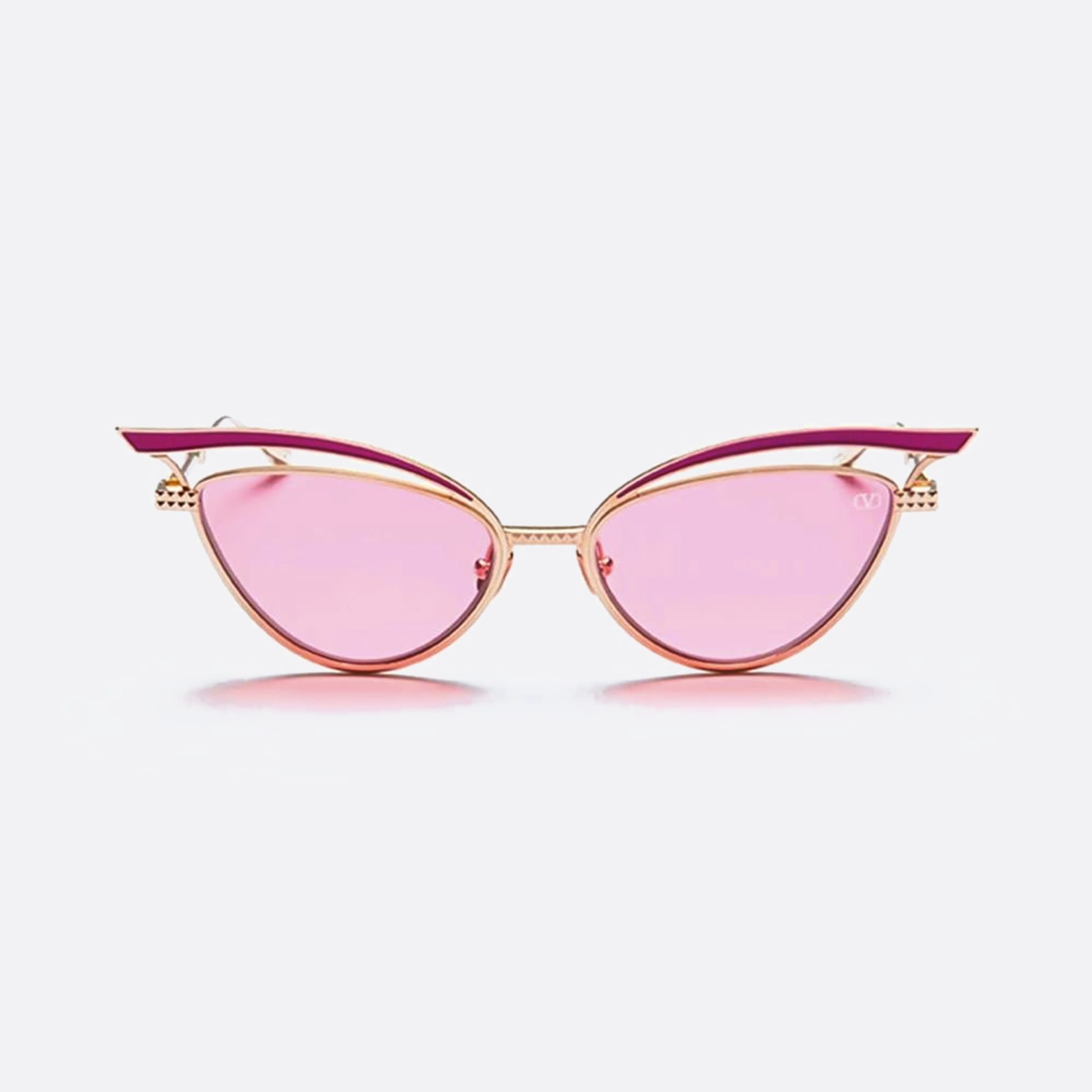 Valentino 55mm Glassliner Gld Pnk Rose Gold Cat Eye Women Sunglasses - Main View