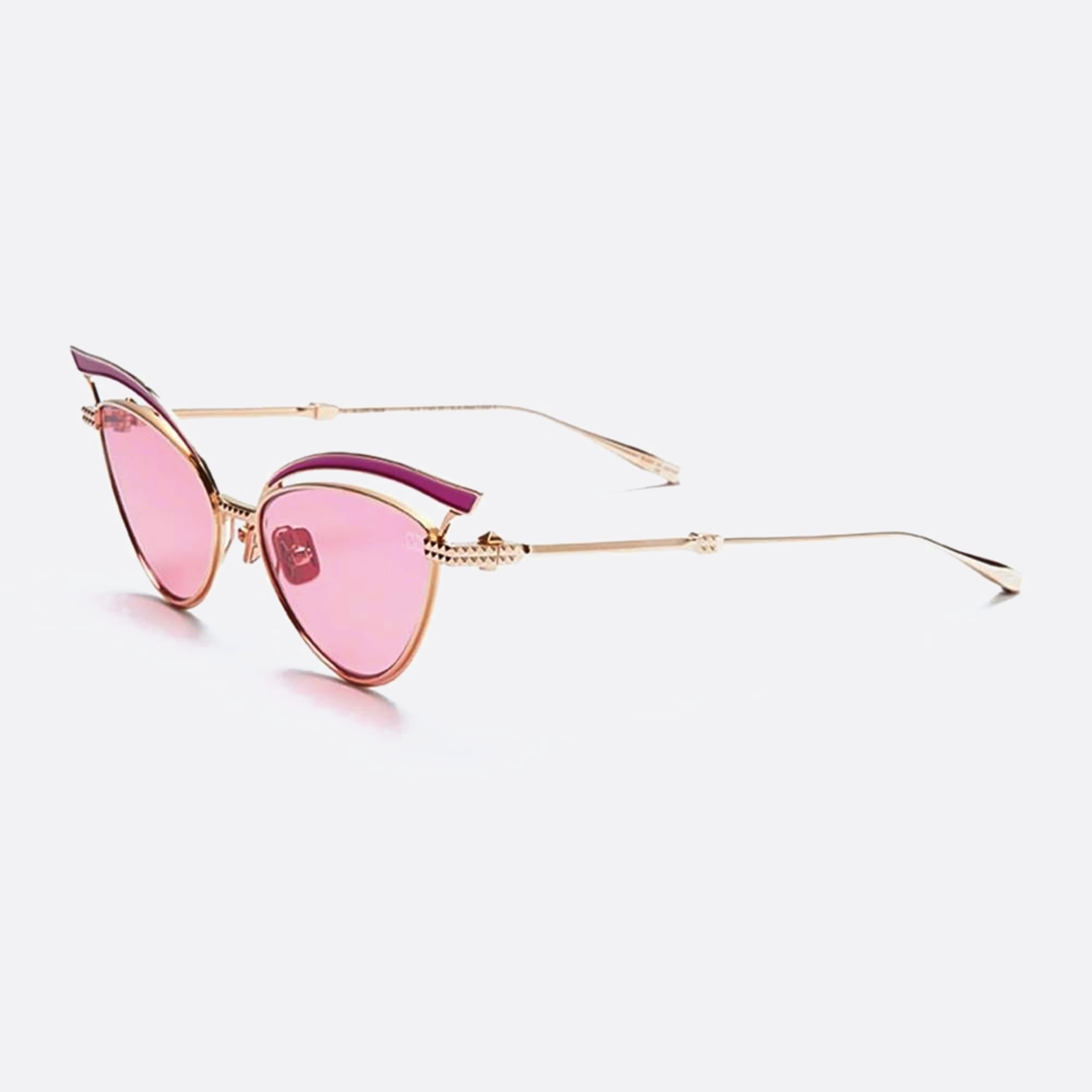 Valentino 55mm Glassliner Gld Pnk Rose Gold Cat Eye Women Sunglasses - Side View