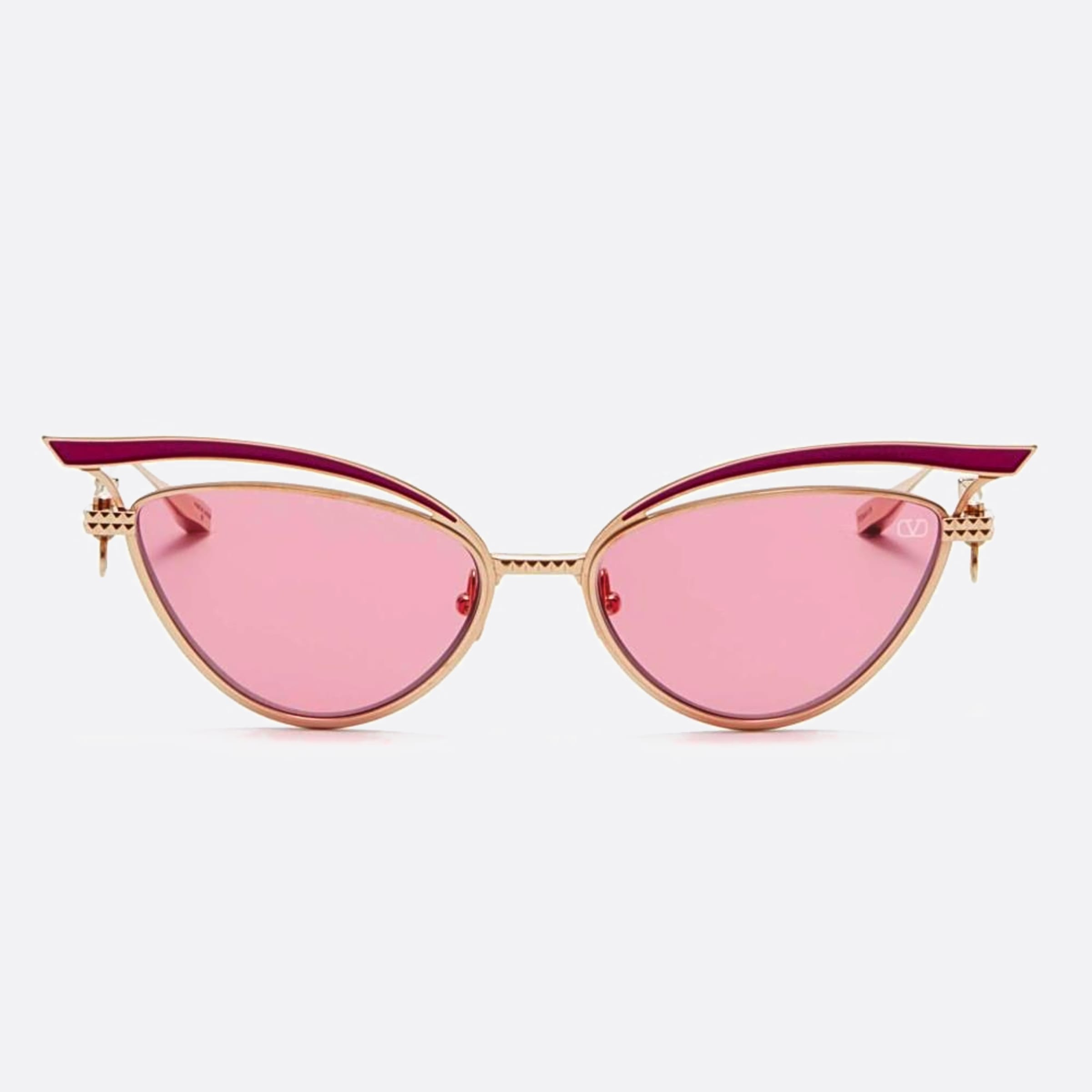 Valentino 55mm Glassliner Gld Pnk Chn Rose Gold Cat Eye Women Sunglasses - Main View