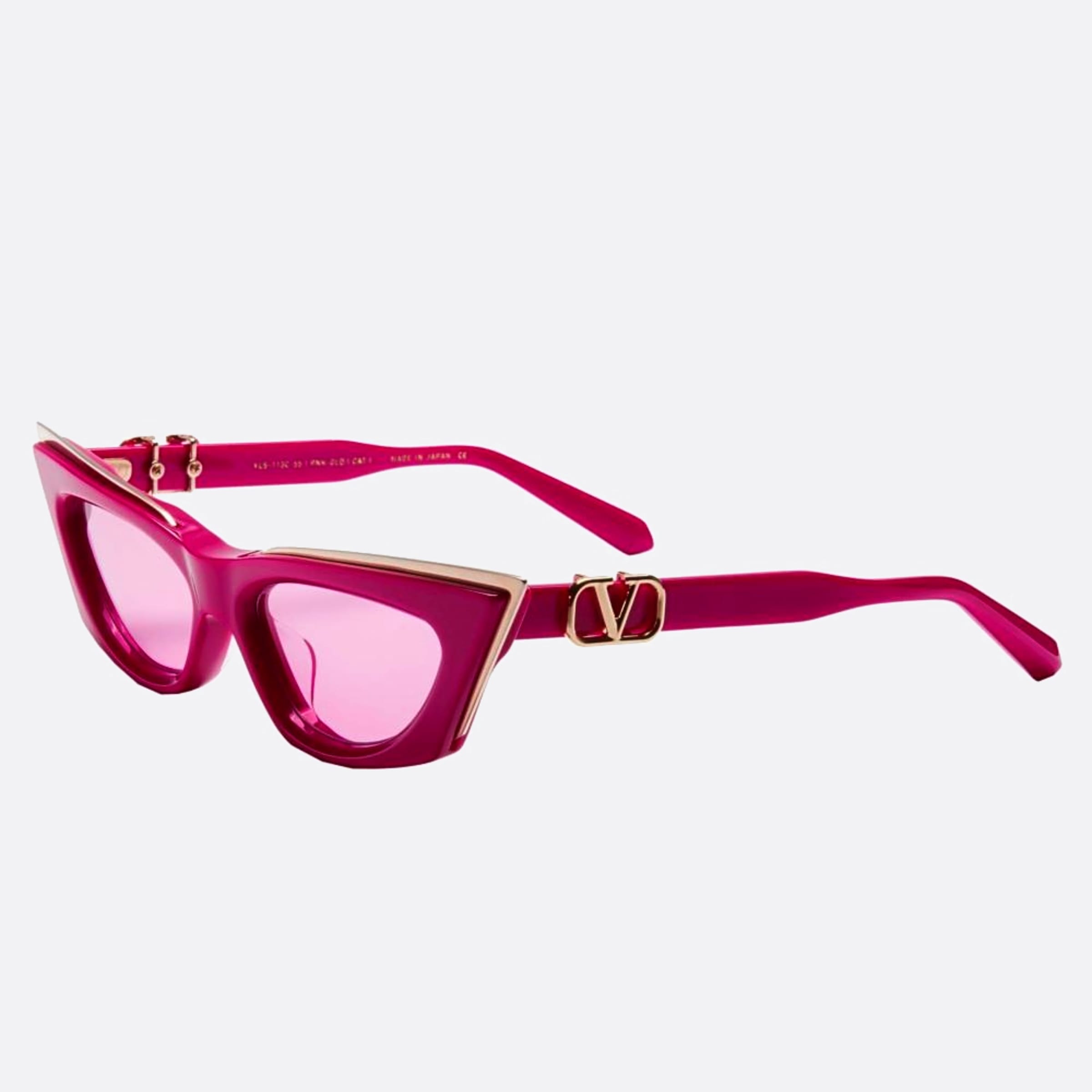 Valentino 55mm Goldcut Pnk Gld Pink Cat Eye Women Sunglasses - Side View