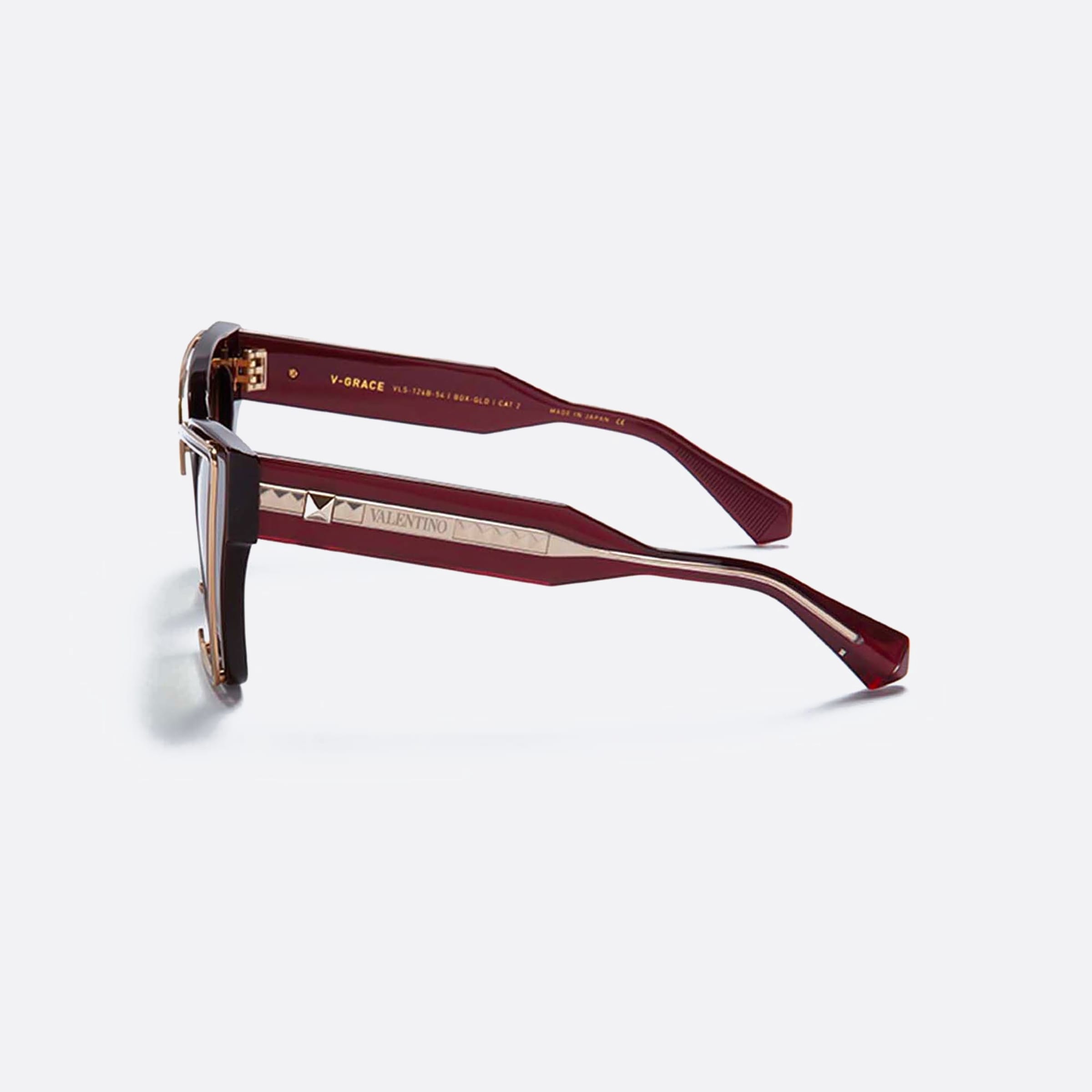 Valentino 54mm Grace Bdx Gld Red Cat Eye Women Sunglasses - Detail View