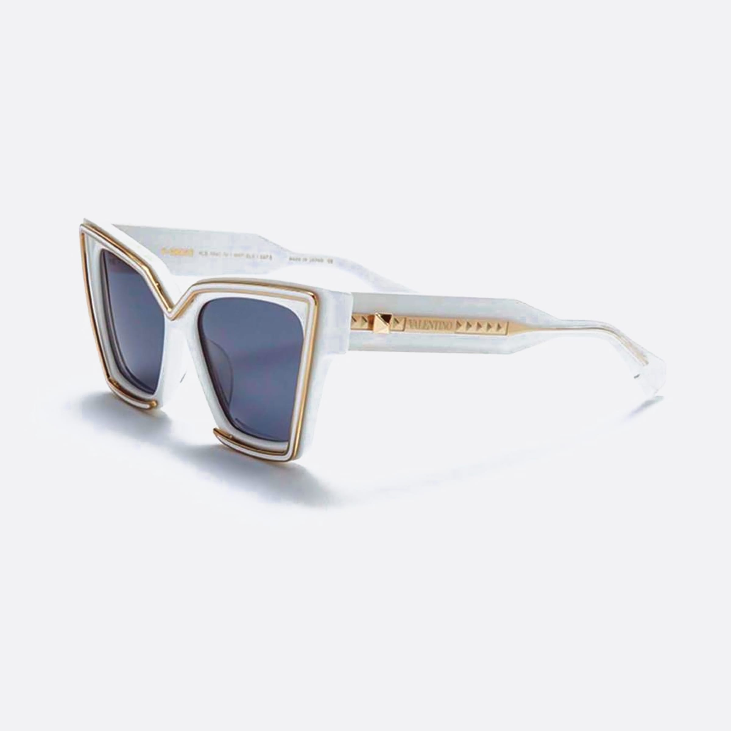 Valentino 54mm Grace Wht Gld White Cat Eye Women Sunglasses - Side View