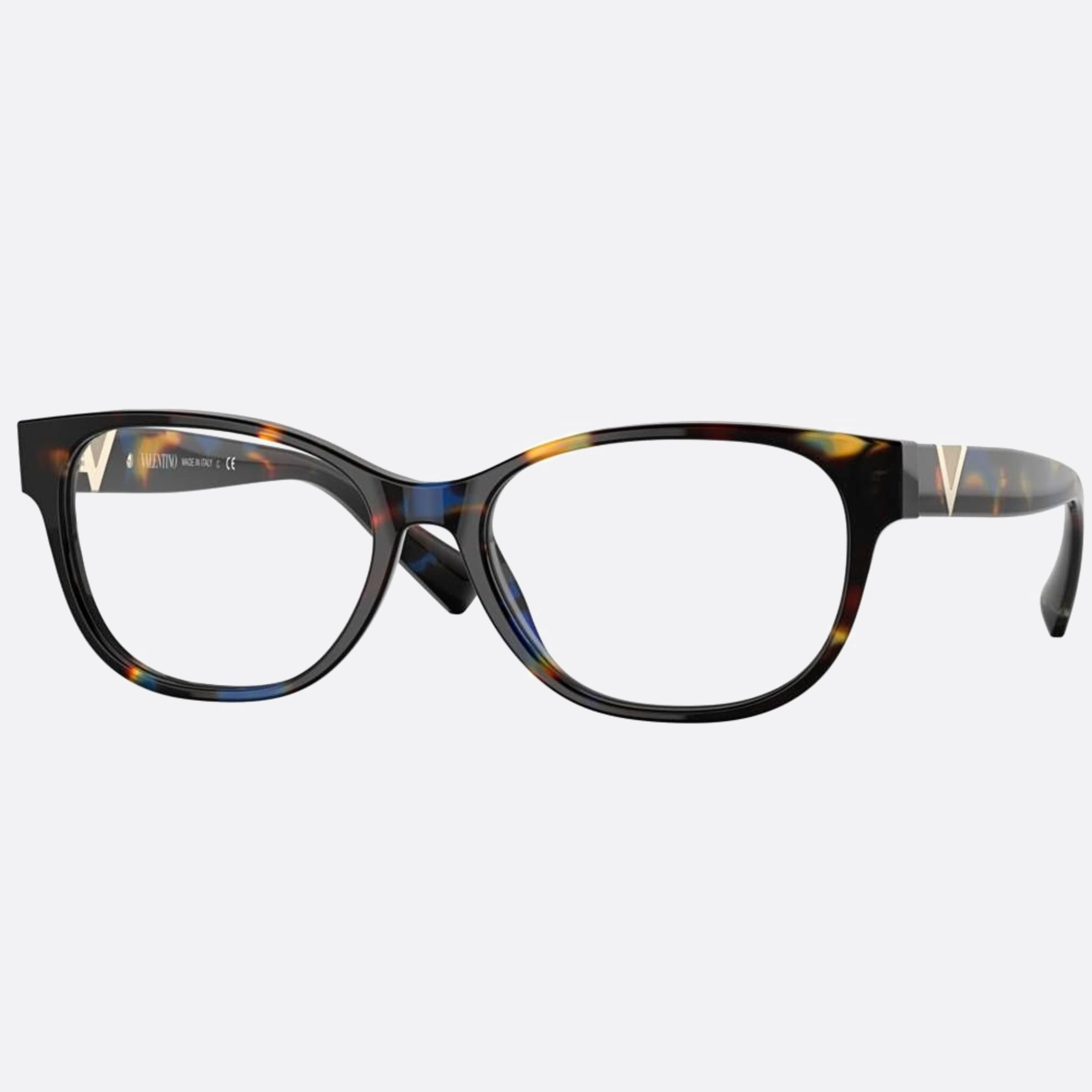 Valentino 52mm Logo Blue Geometric Women Eyeglasses - Side View