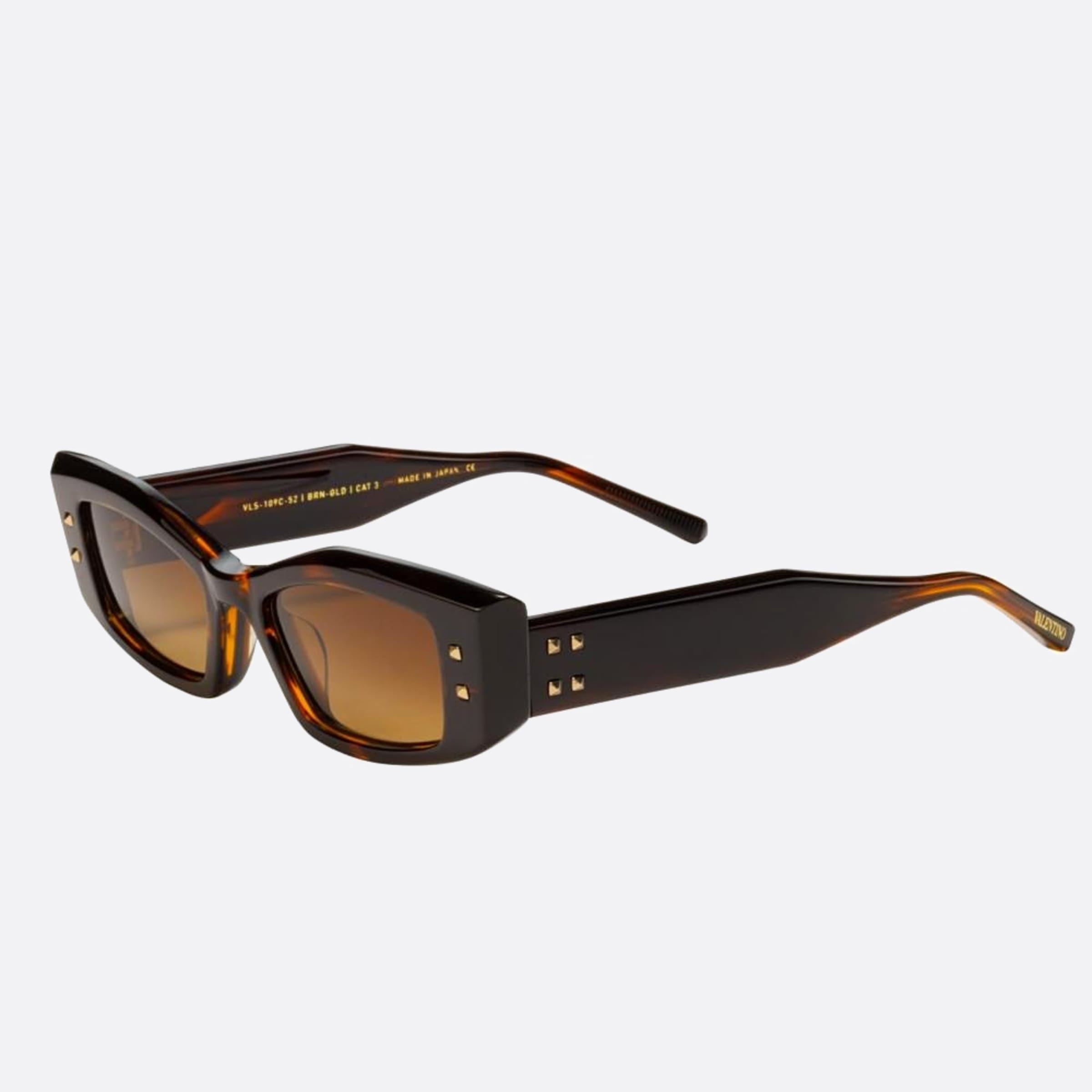 Valentino 52mm Quattro Brn Gld Brown Cat Eye Women Sunglasses - Side View