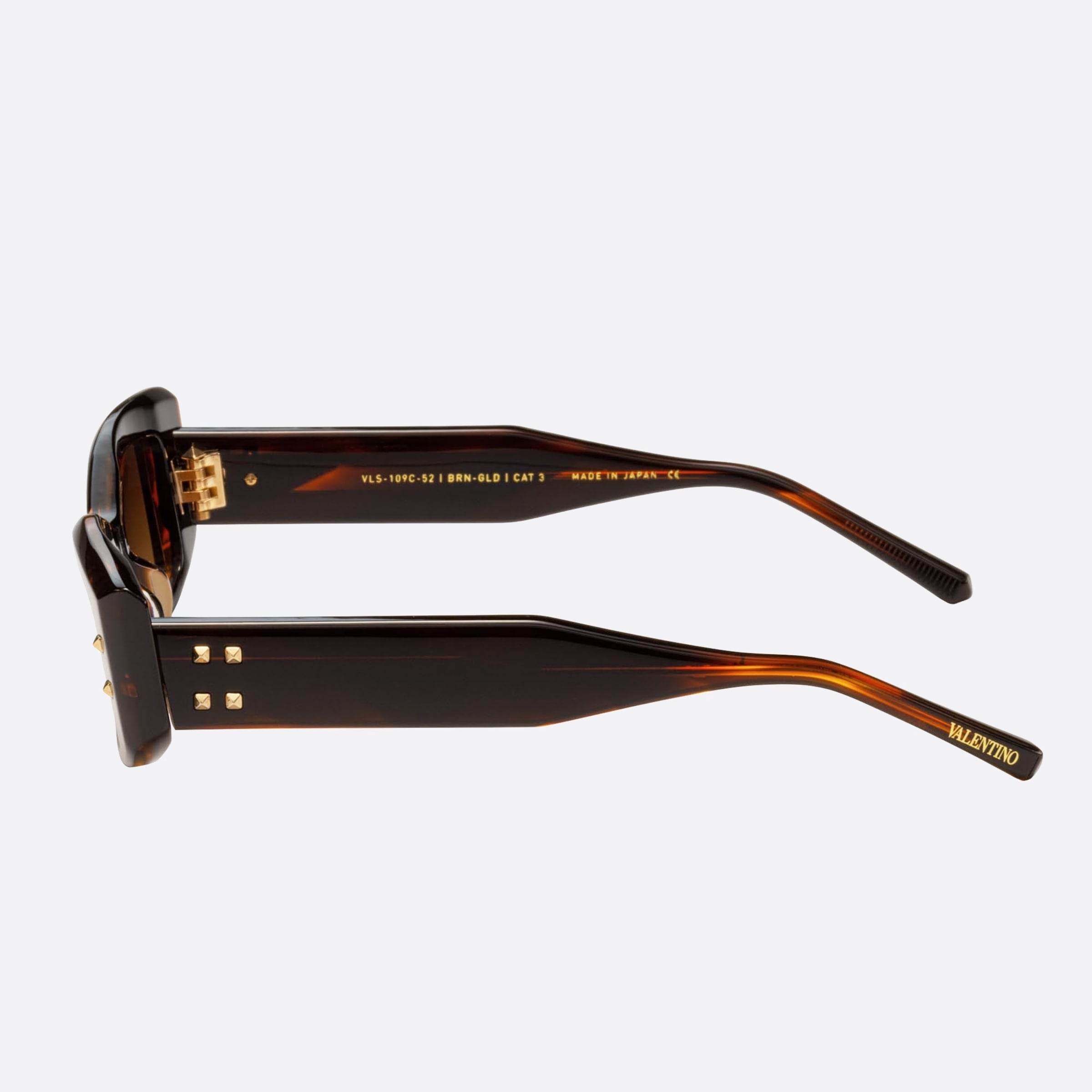 Valentino 52mm Quattro Brn Gld Brown Cat Eye Women Sunglasses - Detail View
