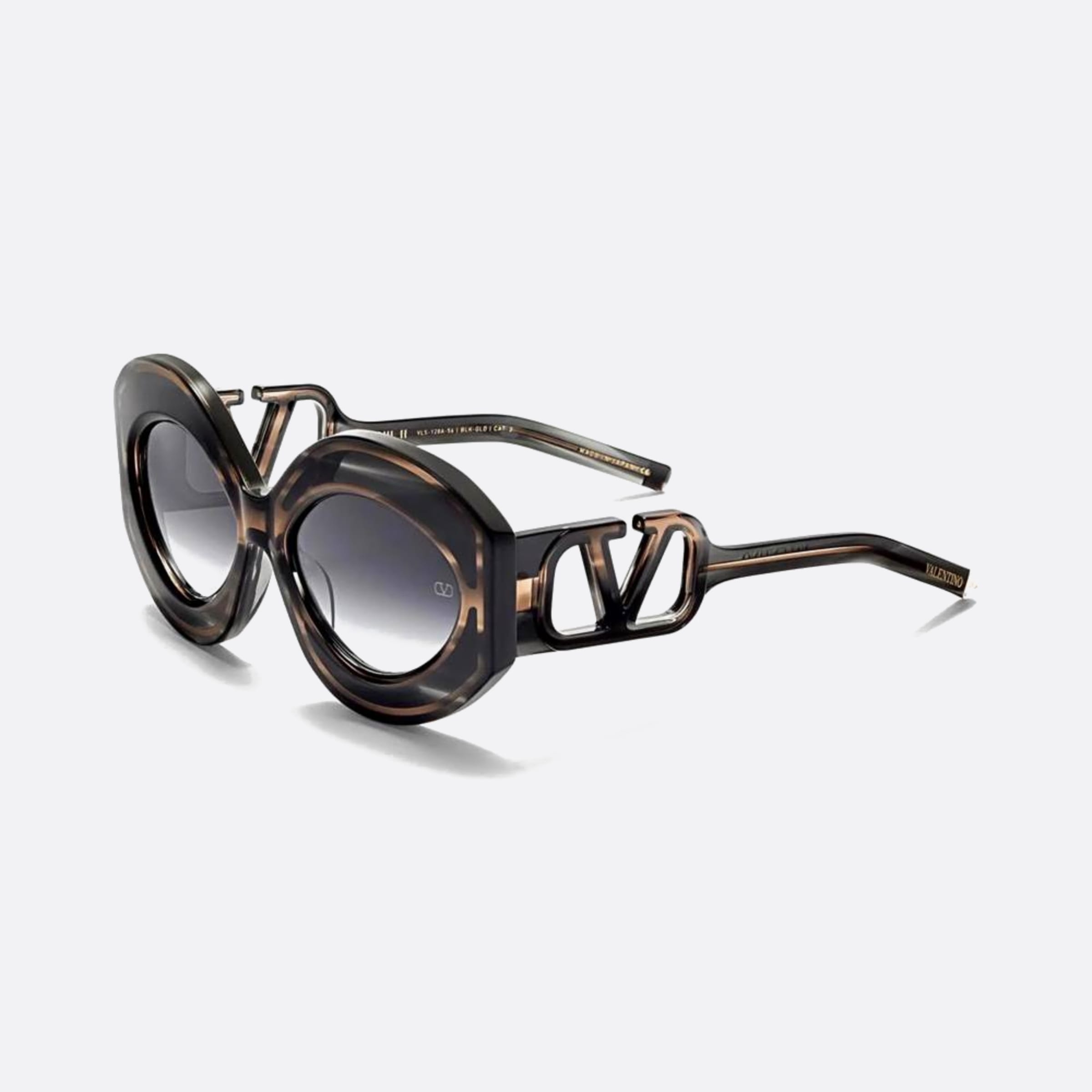 Valentino 56mm Soul Vls 128a Blk Gld Black Oversize Women Sunglasses - Side View