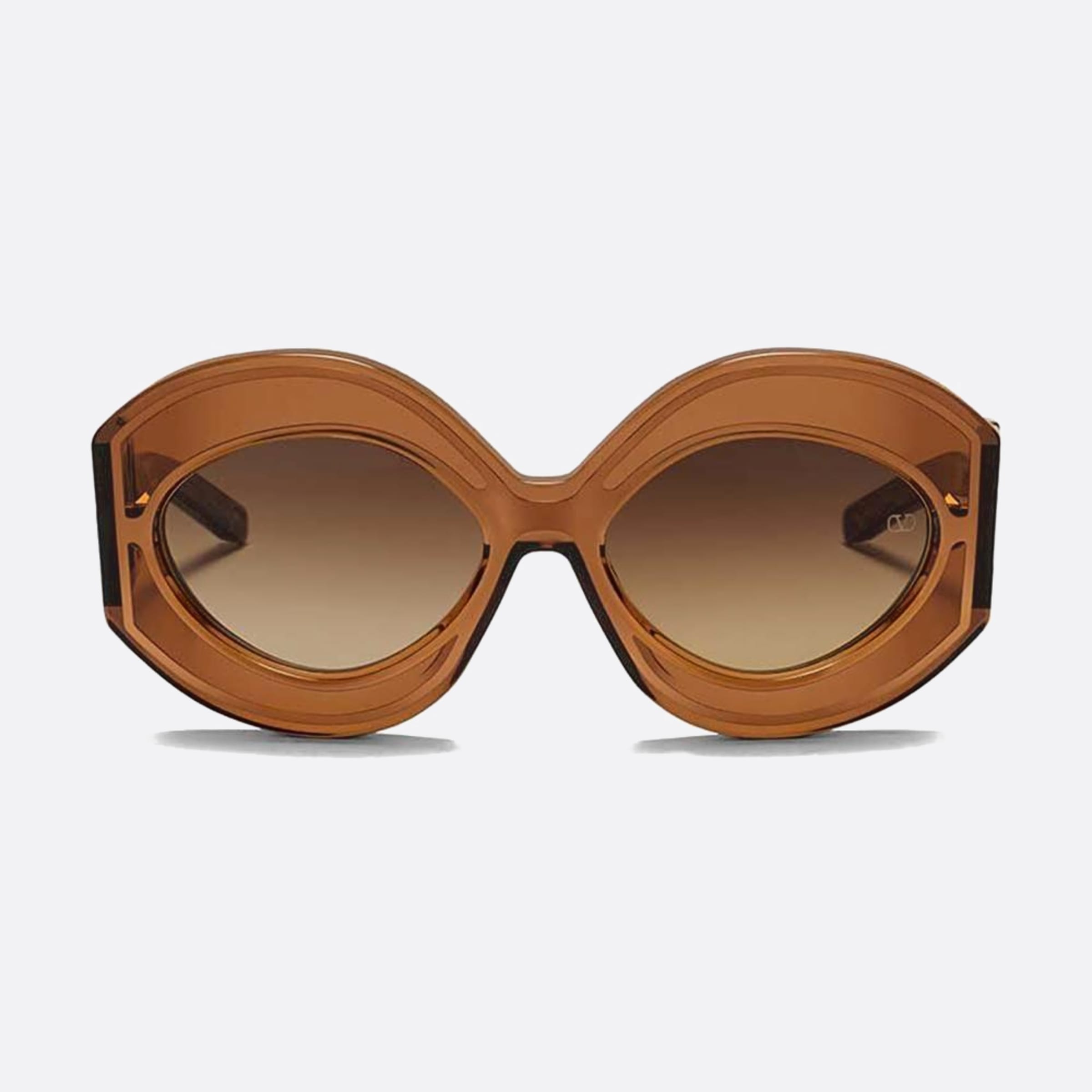 Valentino 56mm Soul Vls 128b Brn Gld Brown Oversize Women Sunglasses - Main View