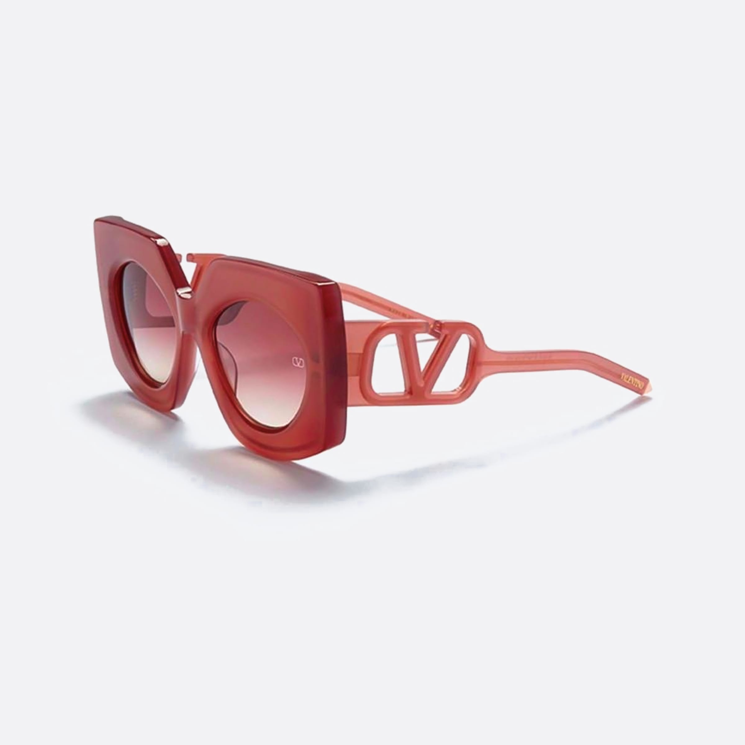Valentino 53mm Soul Pnk Gld Pink Geometric Women Sunglasses - Side View