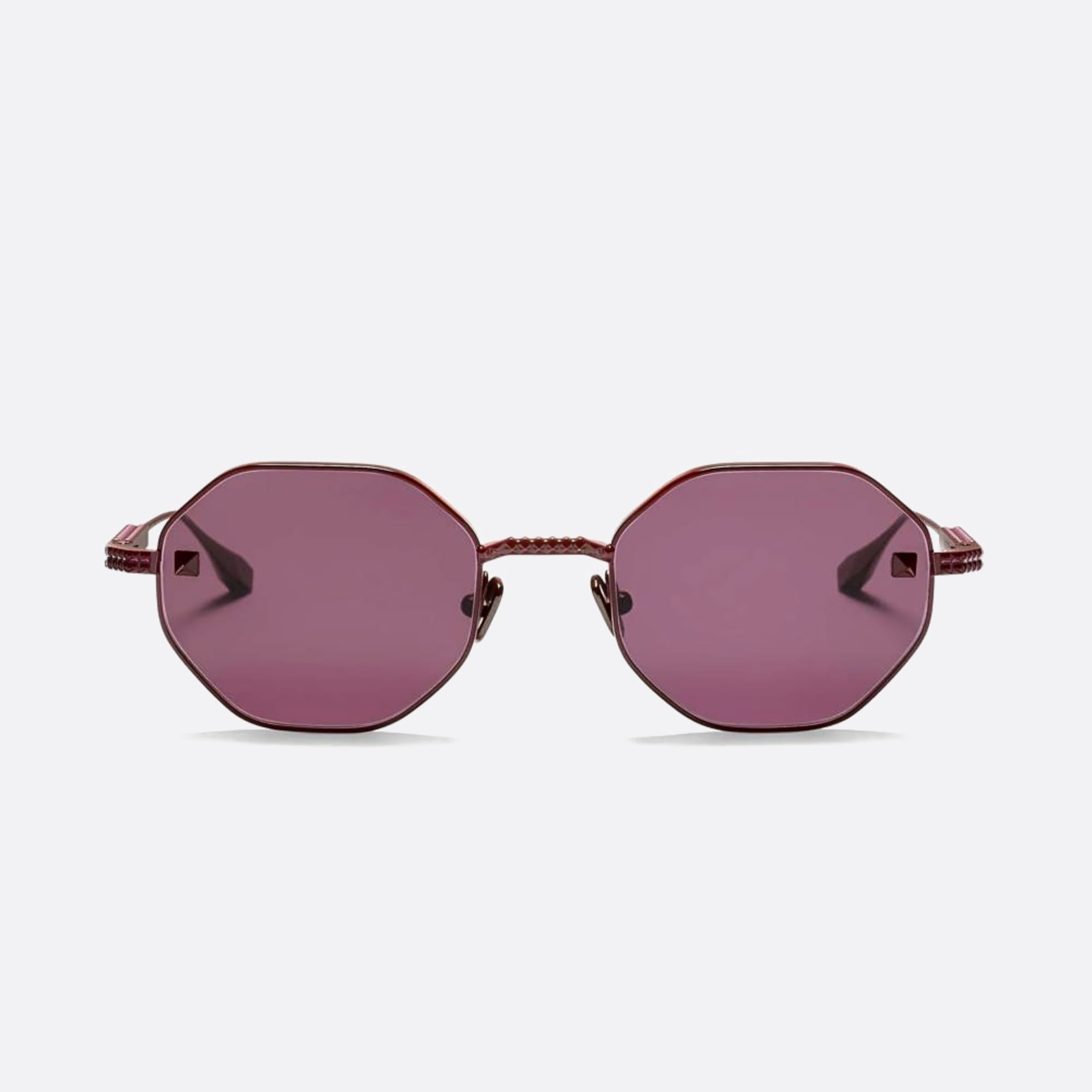 Valentino 52mm Stud Vls 122b Bdx Red Geometric Women Sunglasses - Main View