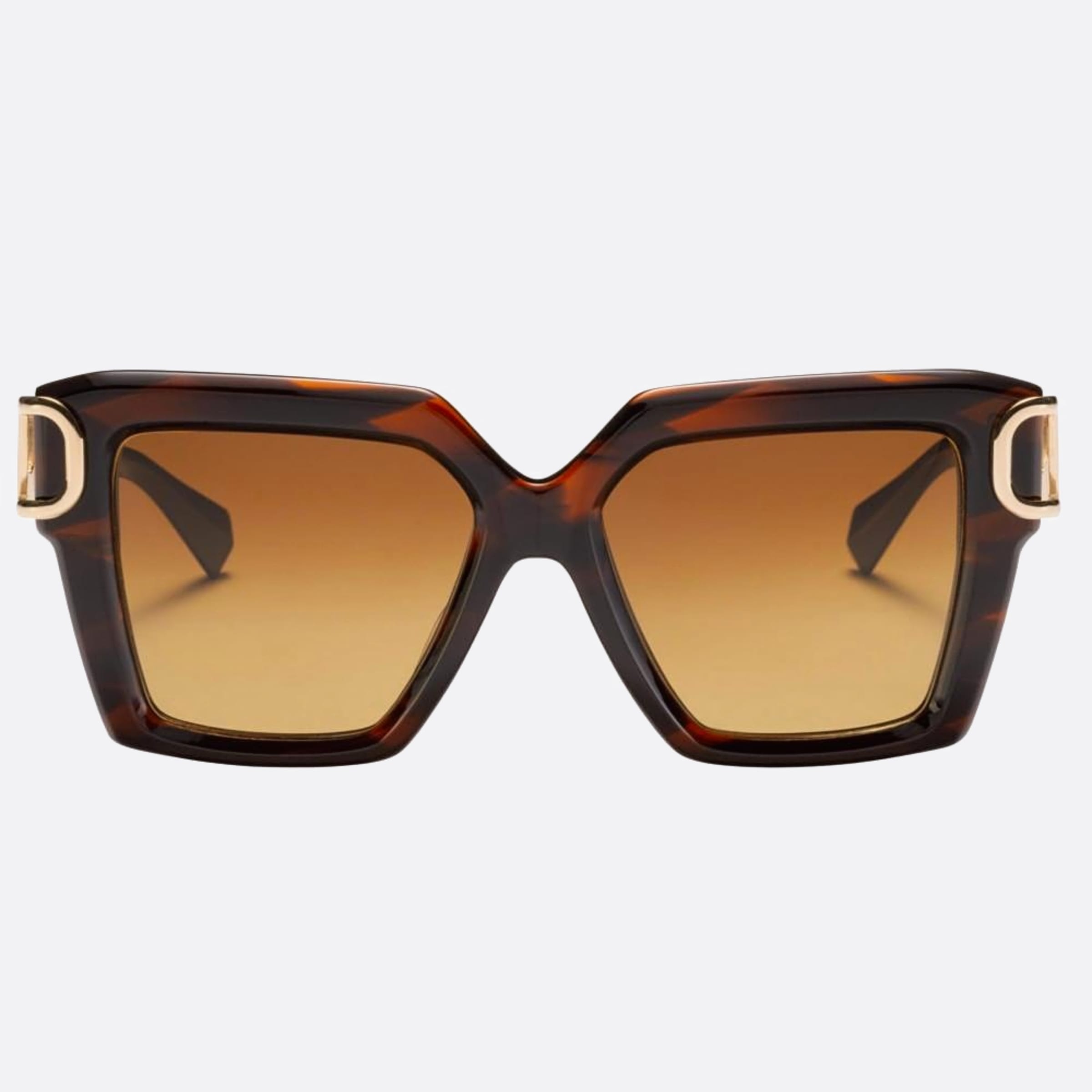 Valentino 55mm Uno Brn Gld Brown Geometric Women Sunglasses - Main View