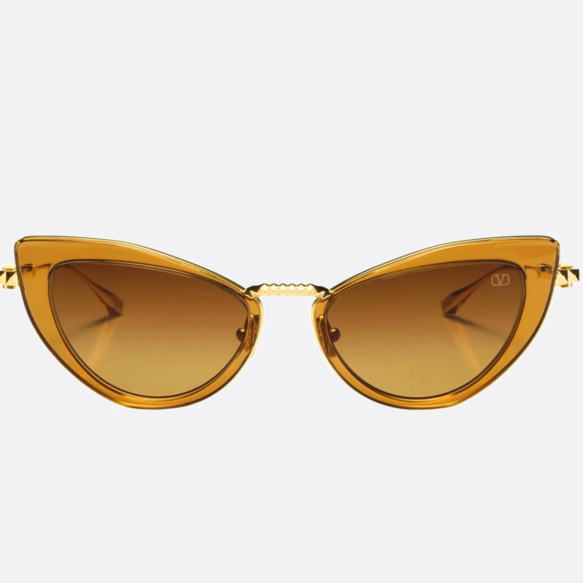 Valentino 50mm Viii Gld Brn Brown Cat Eye Women Sunglasses - Main View