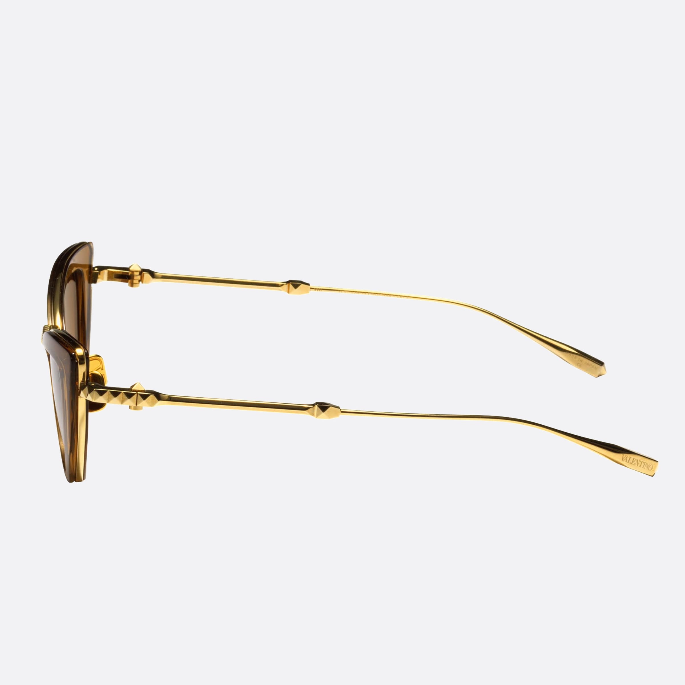 Valentino 50mm Viii Gld Brn Brown Cat Eye Women Sunglasses - Detail View