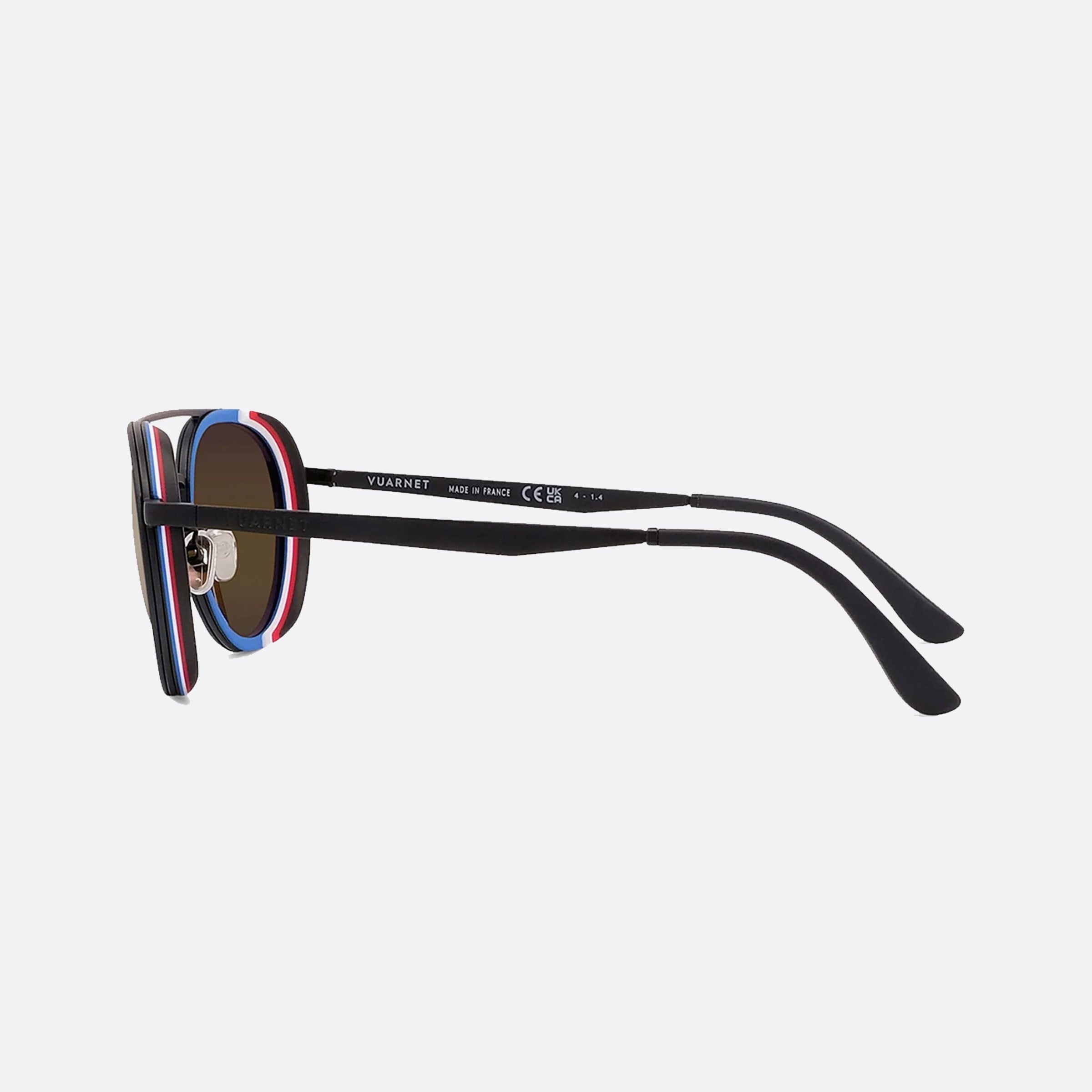 Vuarnet 52mm Edge Vu40006u 05q Black Round Unisex Sunglasses - Detail View