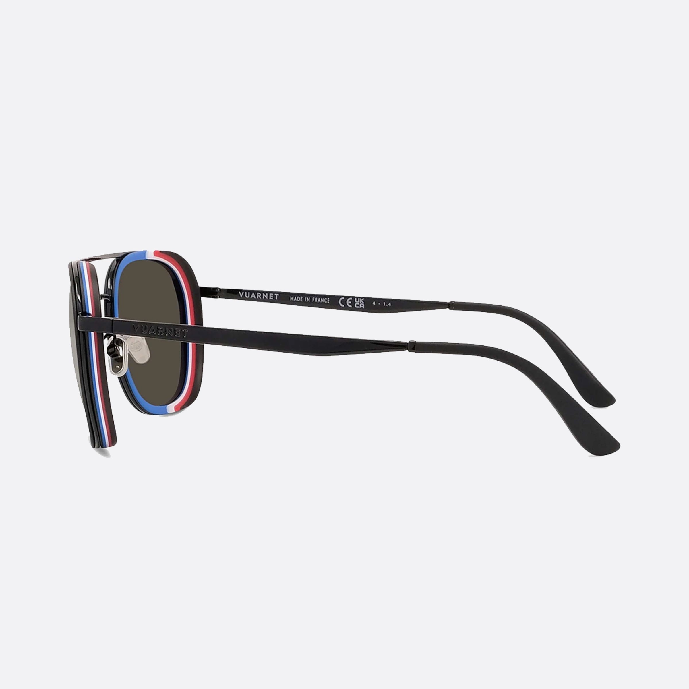Vuarnet 58mm Edge Vu40008u 05a Black Pilot Unisex Sunglasses - Detail View