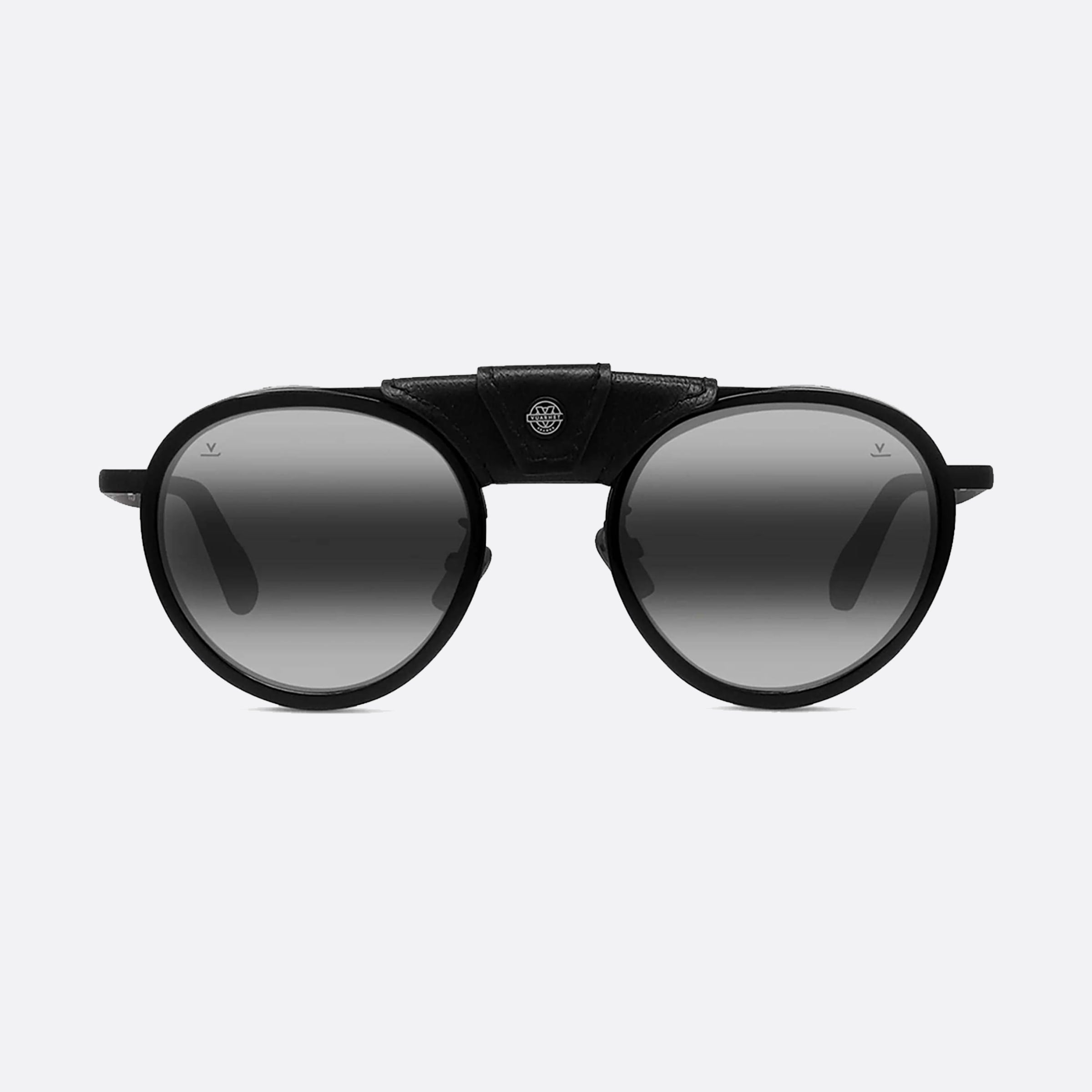 Vuarnet 52mm Glacier Vu40001u 01c Black Round Unisex Sunglasses - Side View