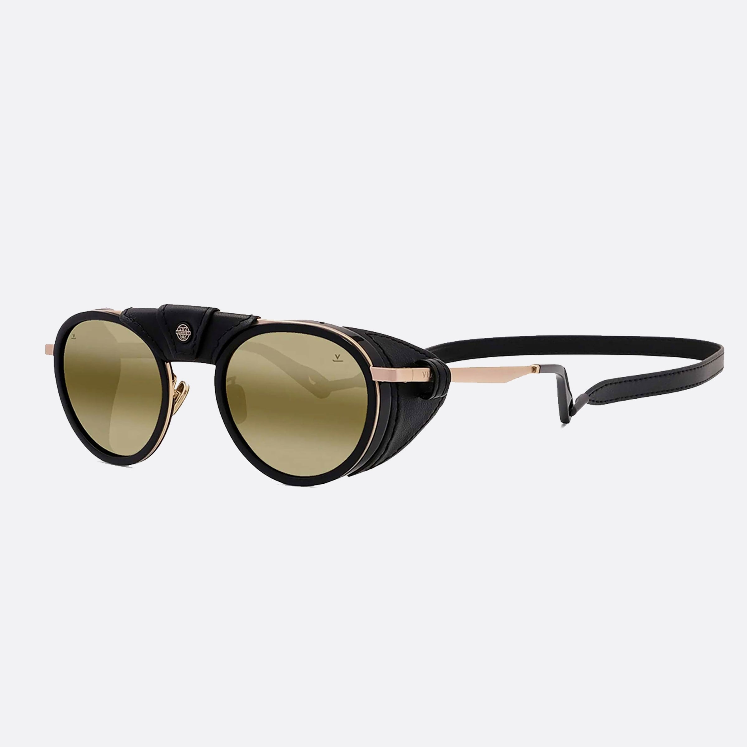 Vuarnet 52mm Glacier Vu40002u 01q Black Round Unisex Sunglasses - Main View
