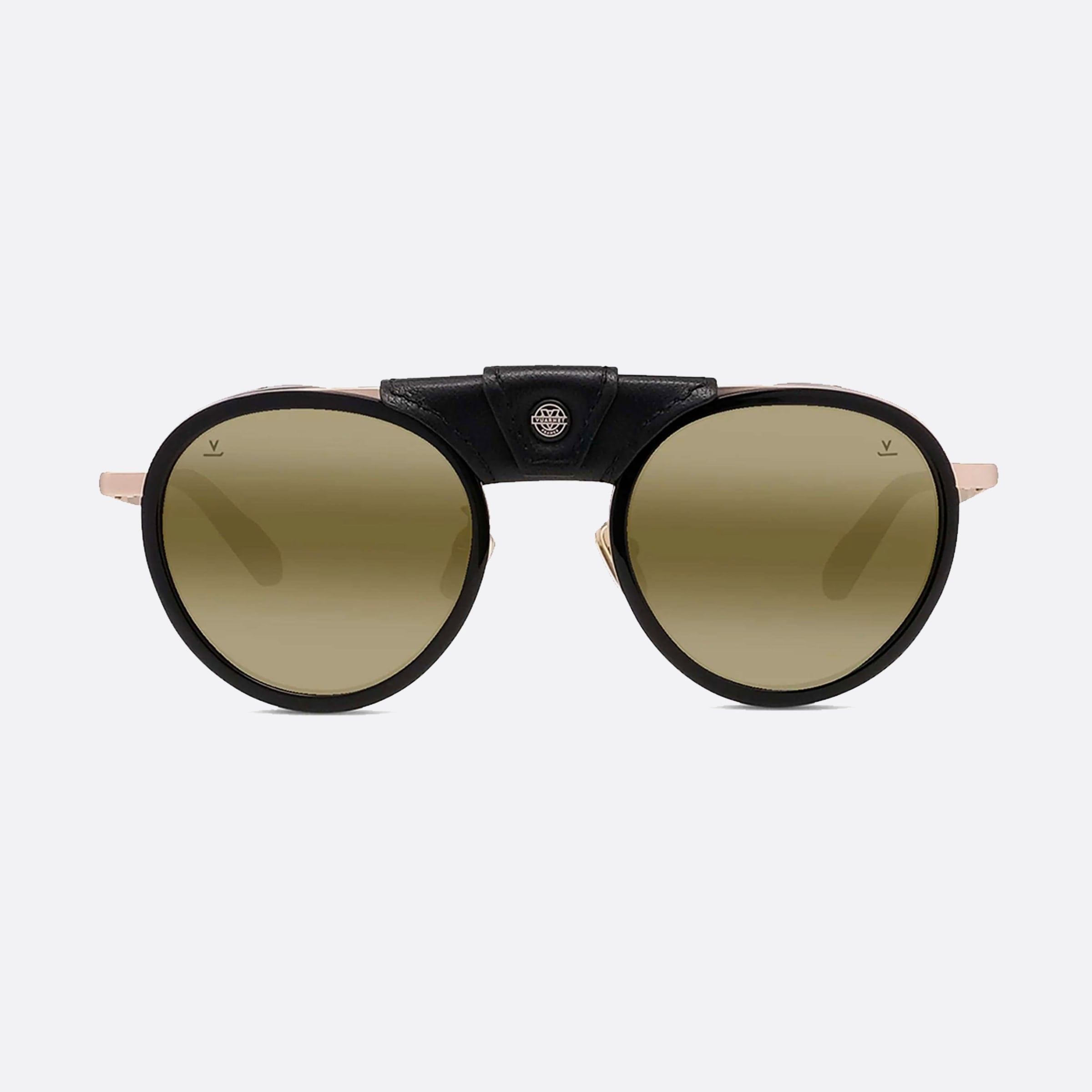 Vuarnet 52mm Glacier Vu40002u 01q Black Round Unisex Sunglasses - Side View