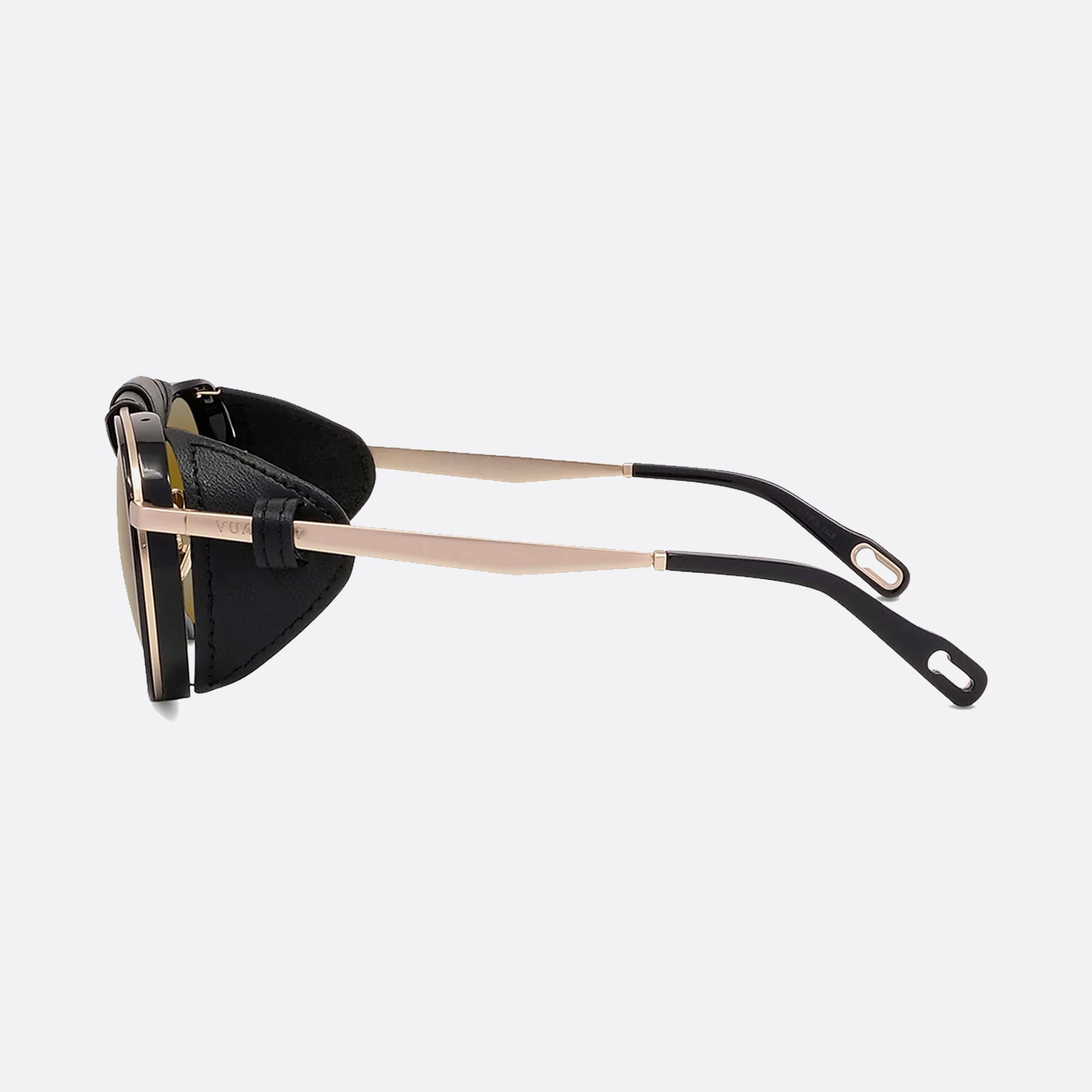 Vuarnet 52mm Glacier Vu40002u 01q Black Round Unisex Sunglasses - Detail View