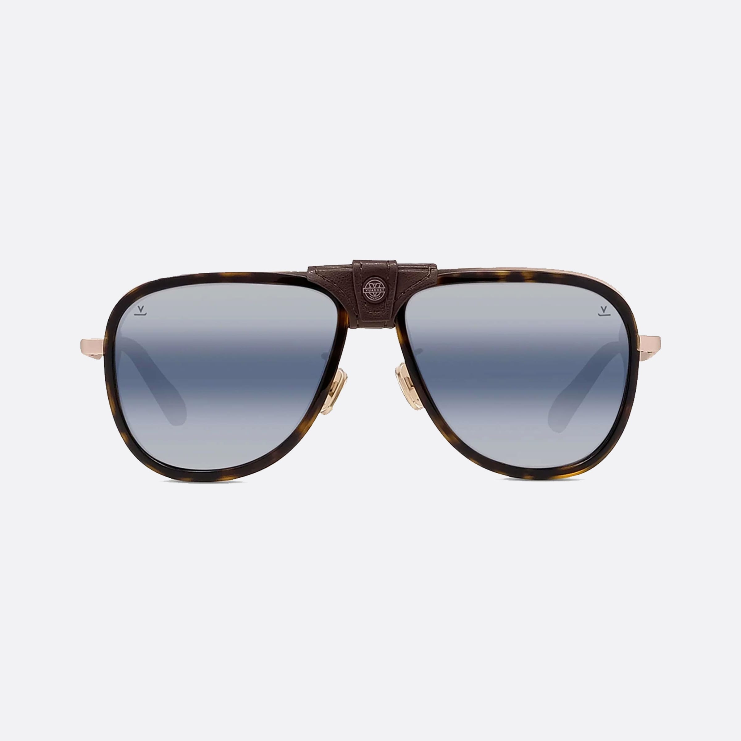 Vuarnet 59mm Glacier Vu40004u 52x Tortoise Pilot Men Sunglasses - Side View