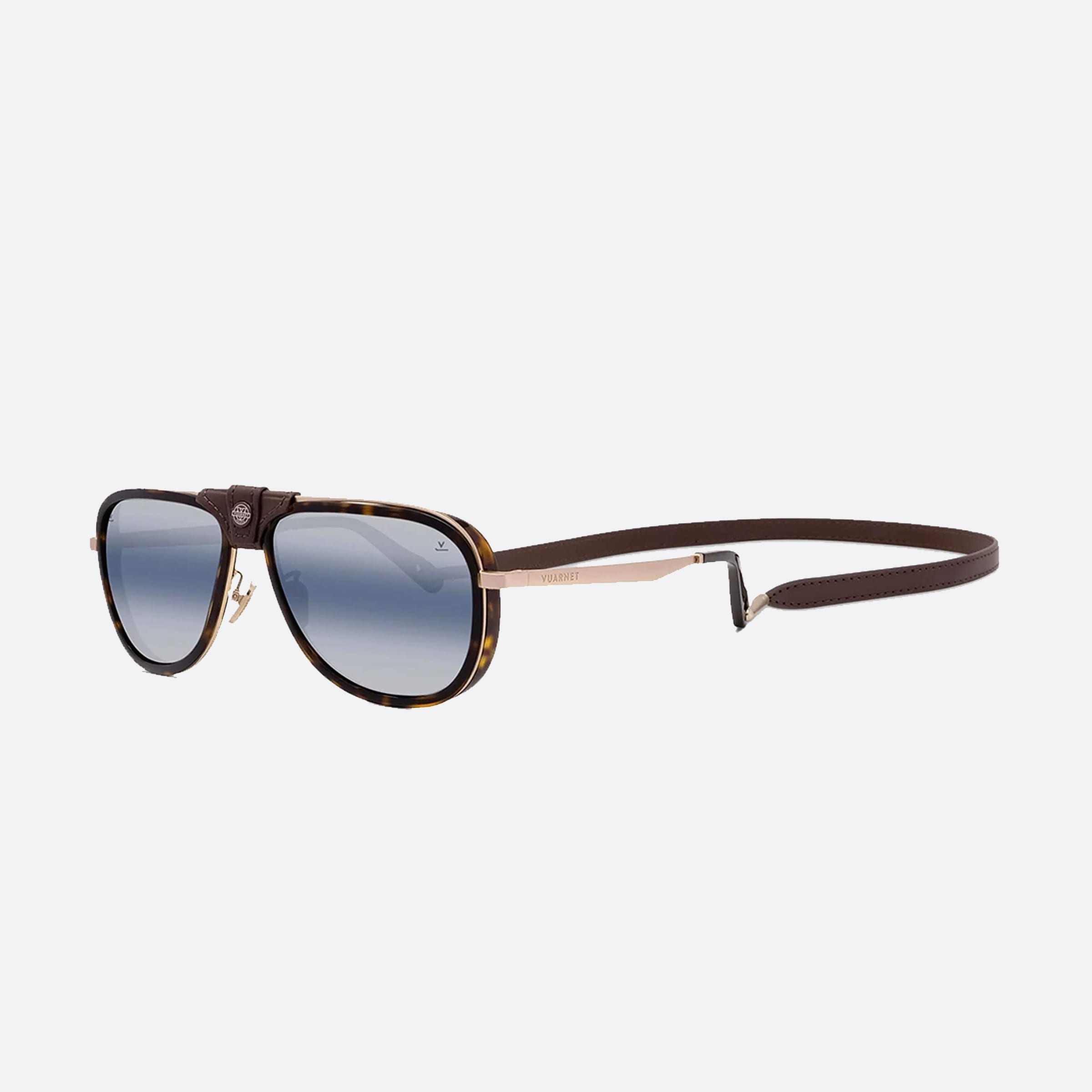 Vuarnet 59mm Glacier Vu40004u 52x Tortoise Pilot Men Sunglasses - Additional Angle