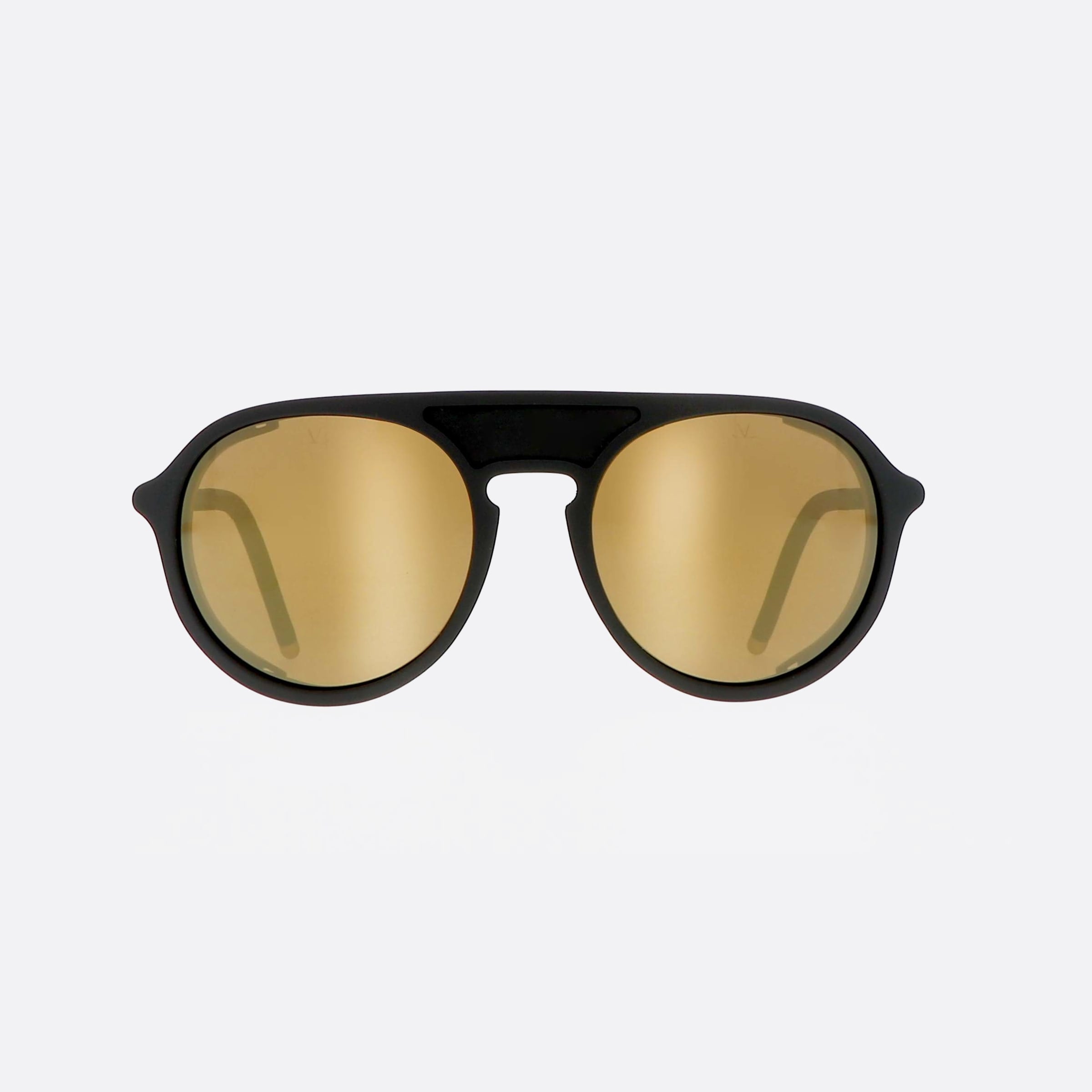 Vuarnet 51mm Ice Round Vl2024 Jo04 Black Round Men Sunglasses - Side View